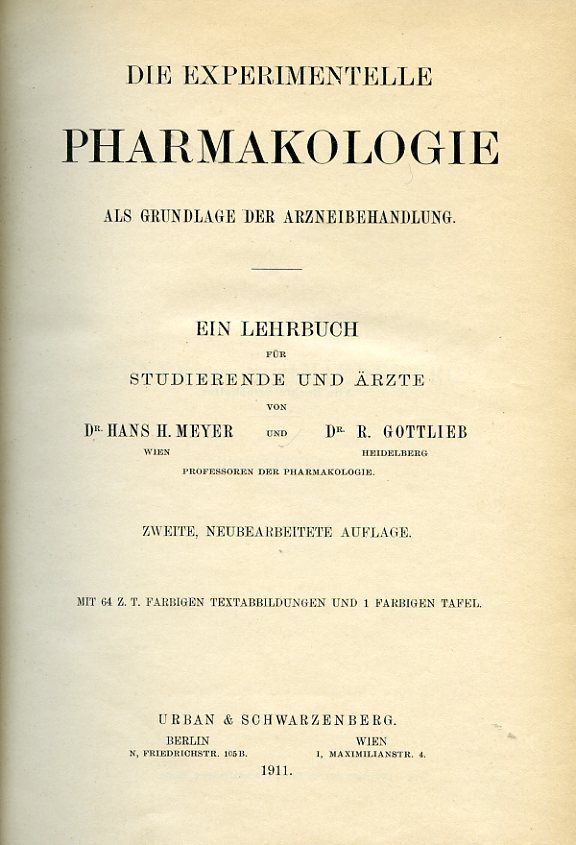 Die experimentelle Pharmakologie als Grundlage der Arzneibhandlung. Ein Lehrbuch für …