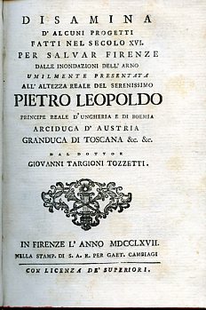 Disamina d'alcuni progetti fatti nel secolo XVI per salvar Firenze …