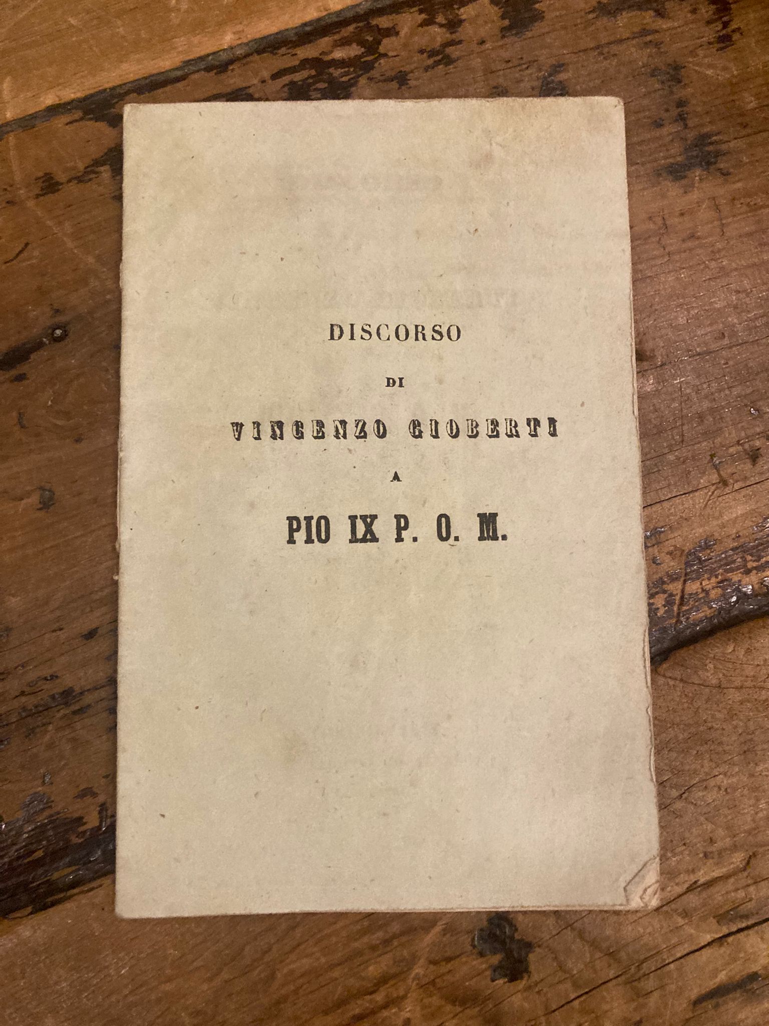 Discorso a Pio IX P. O. M.