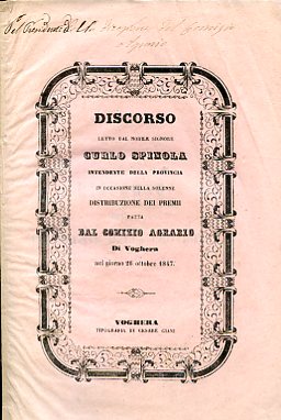 Discorso in occasione della solenne distribuzione dei premi fatta dal …