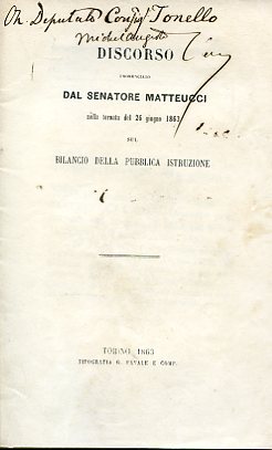 Discorso pronunciato dal Senatore Matteucci nella tornata del 26 giugno …