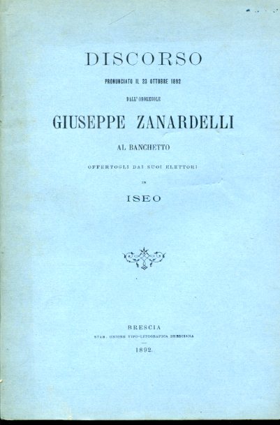 Discorso pronunciato il 23 ottobre 1892 al banchetto offertogli dai …