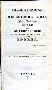 Dissertazione sul Problema quale dei Governi Liberi meglio convenga alla …