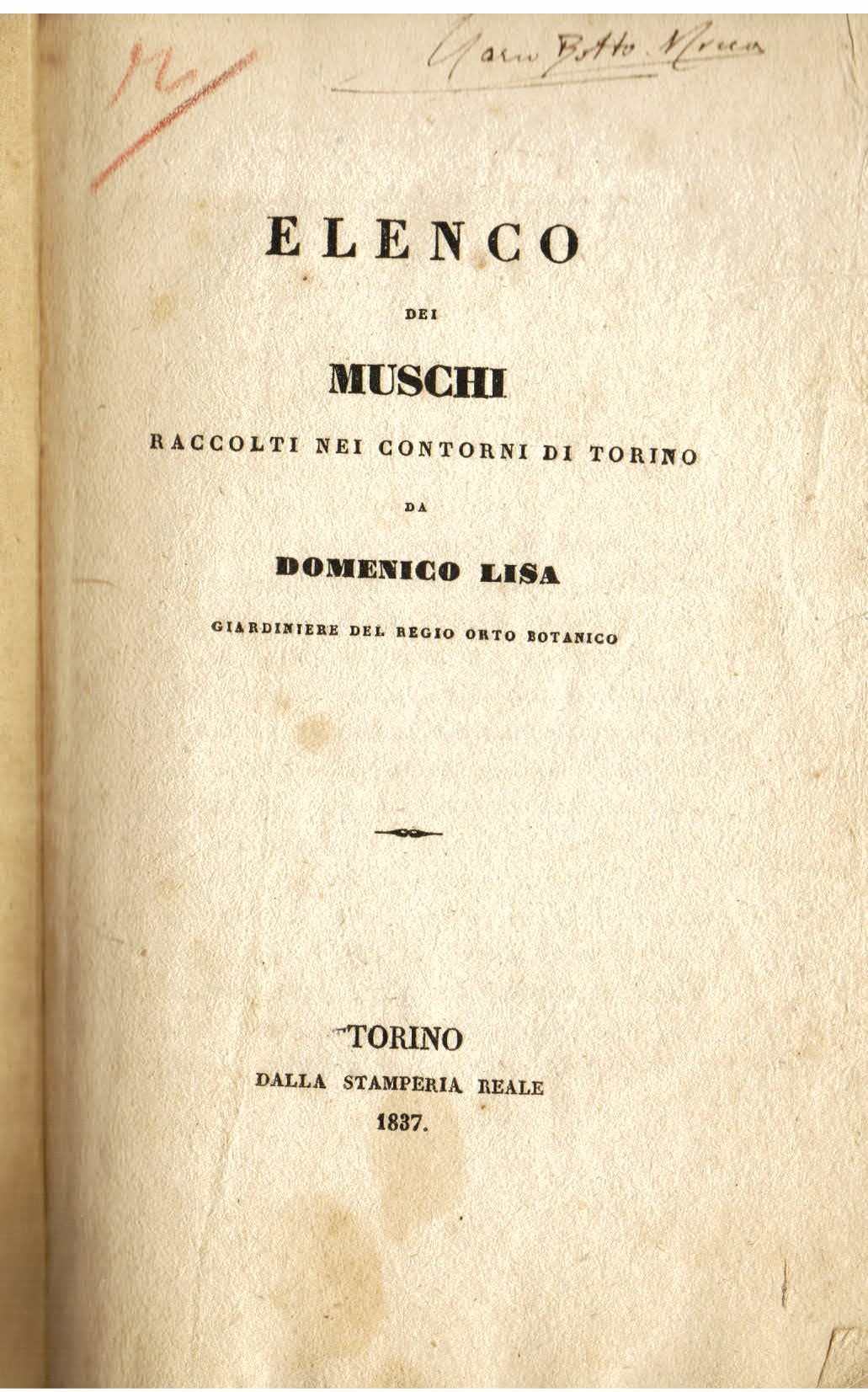 Elenco dei muschi raccolti nei contorni di Torino