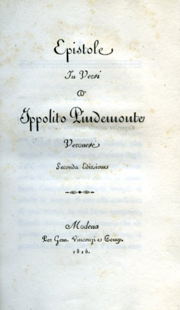 Epistole in Versi. Seconda Edizione