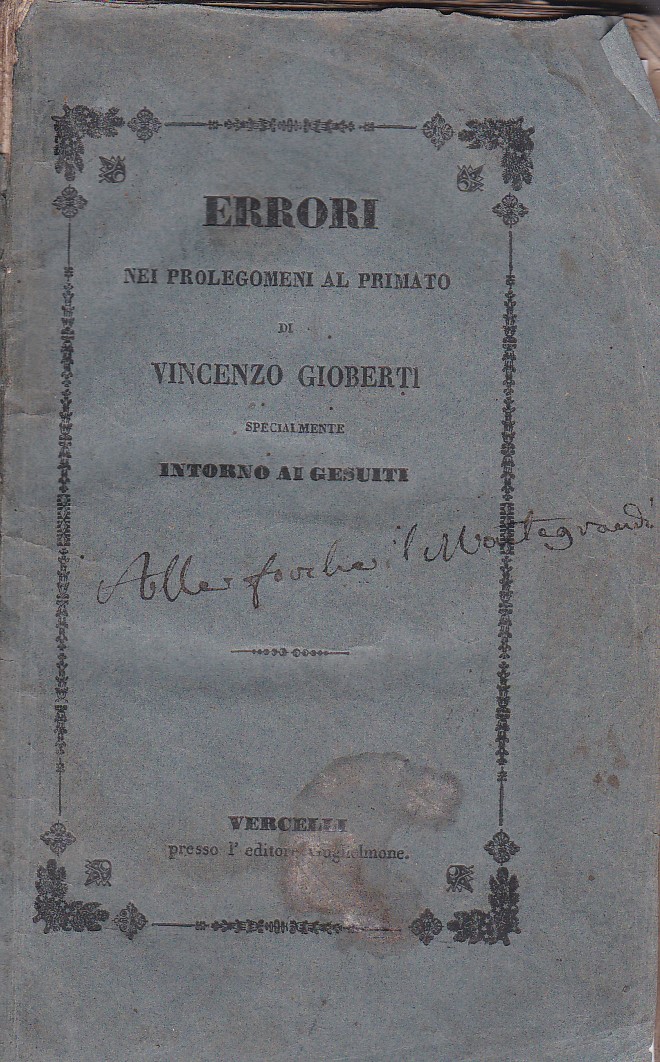 Errori nei Prolegomeni del Primato Morale e Civile degli Italiani …