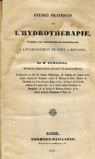 Études pratiques sur l'hydrothérapie d'après les observations recueillies a l'établissement …