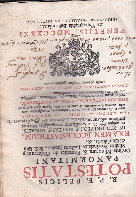 Examen Ecclesiasticum, in quo Universae materiae morales, omnesque ferè Casus …