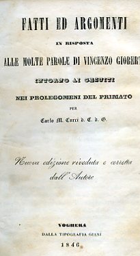 Fatti ed argomenti in risposta alle molte parole di Vincenzo …