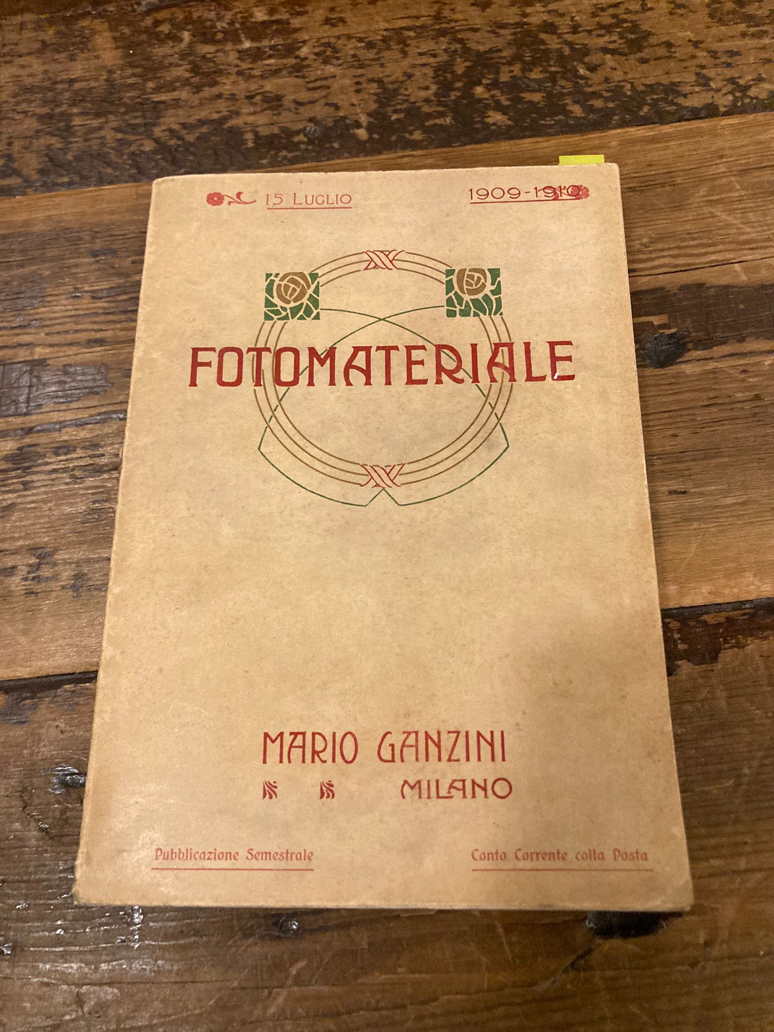 Fotomateriale Mario Ganzini. Stabilimento per l'industria fotografica. Pubblicazione semestrale