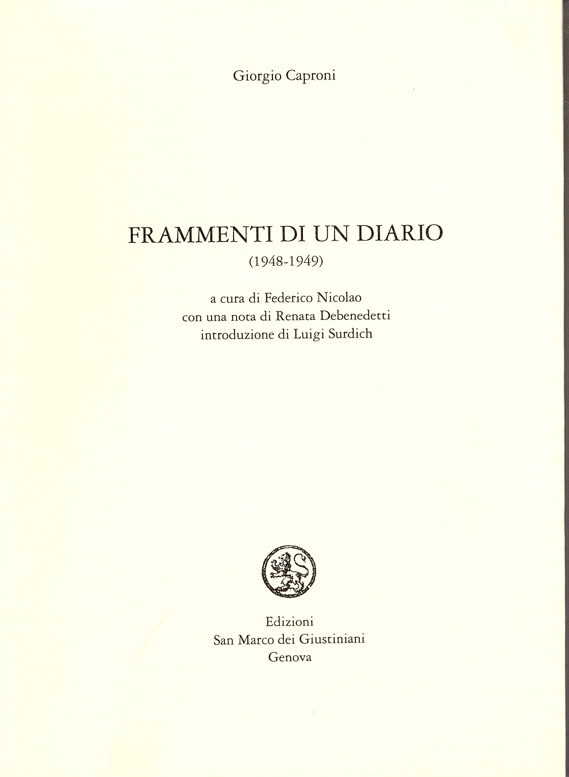 Frammenti di un diario (1948 - 1949)