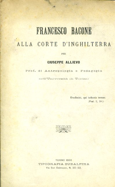 Francesco Bacone alla corte d'Inghilterra