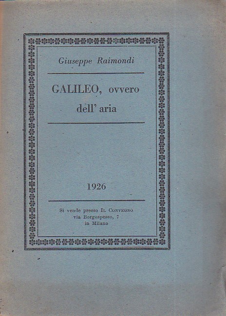 Galileo, ovvero dell' aria