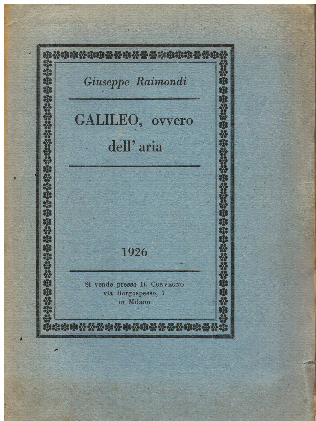 Galileo, ovvero dell' aria