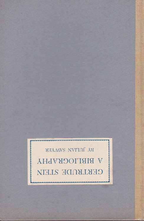 Gertrude Stein. A Bibliography
