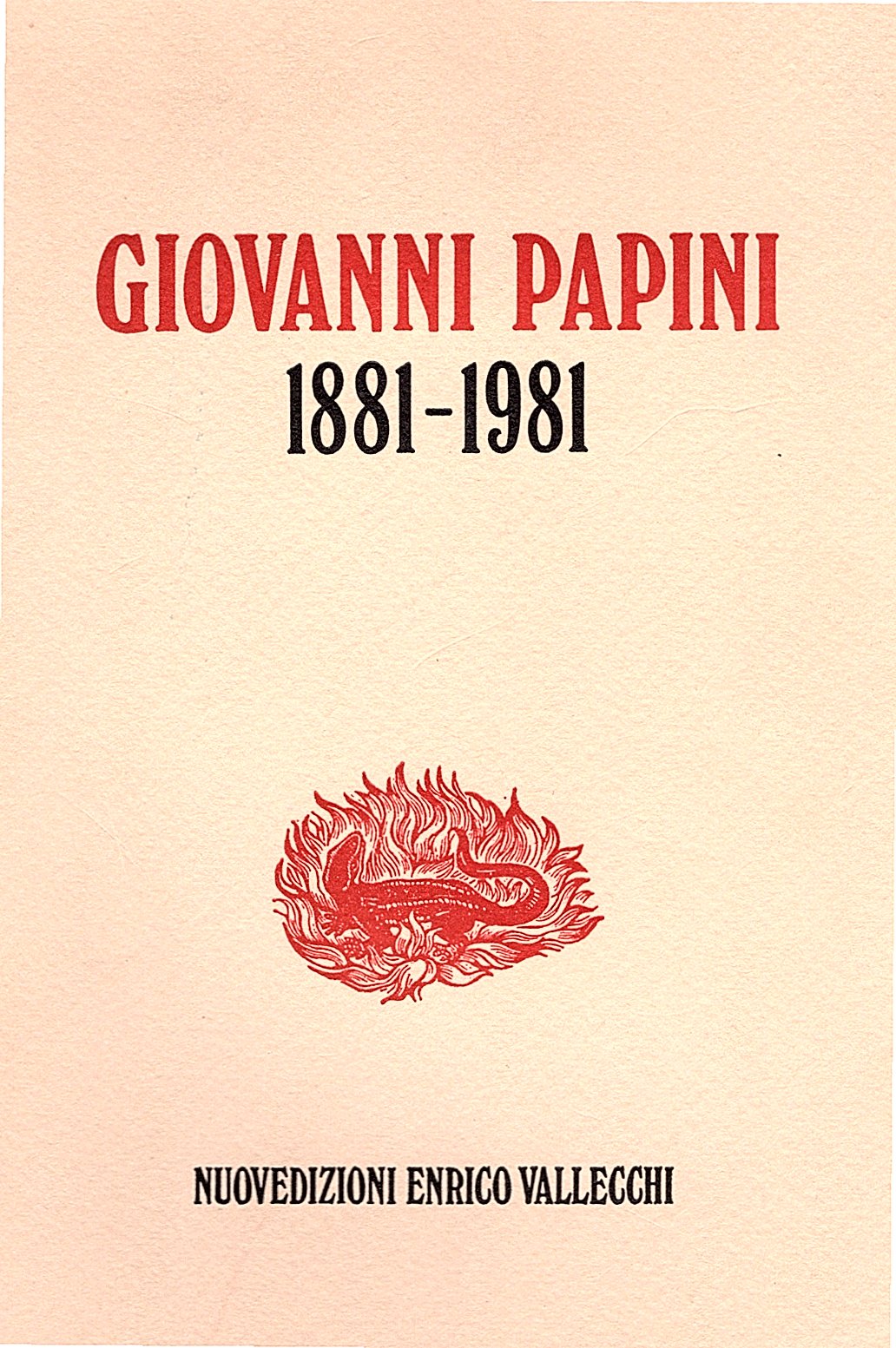 Giovanni Papini 1881-1891. Catalogo della mostra a cura di Marco …
