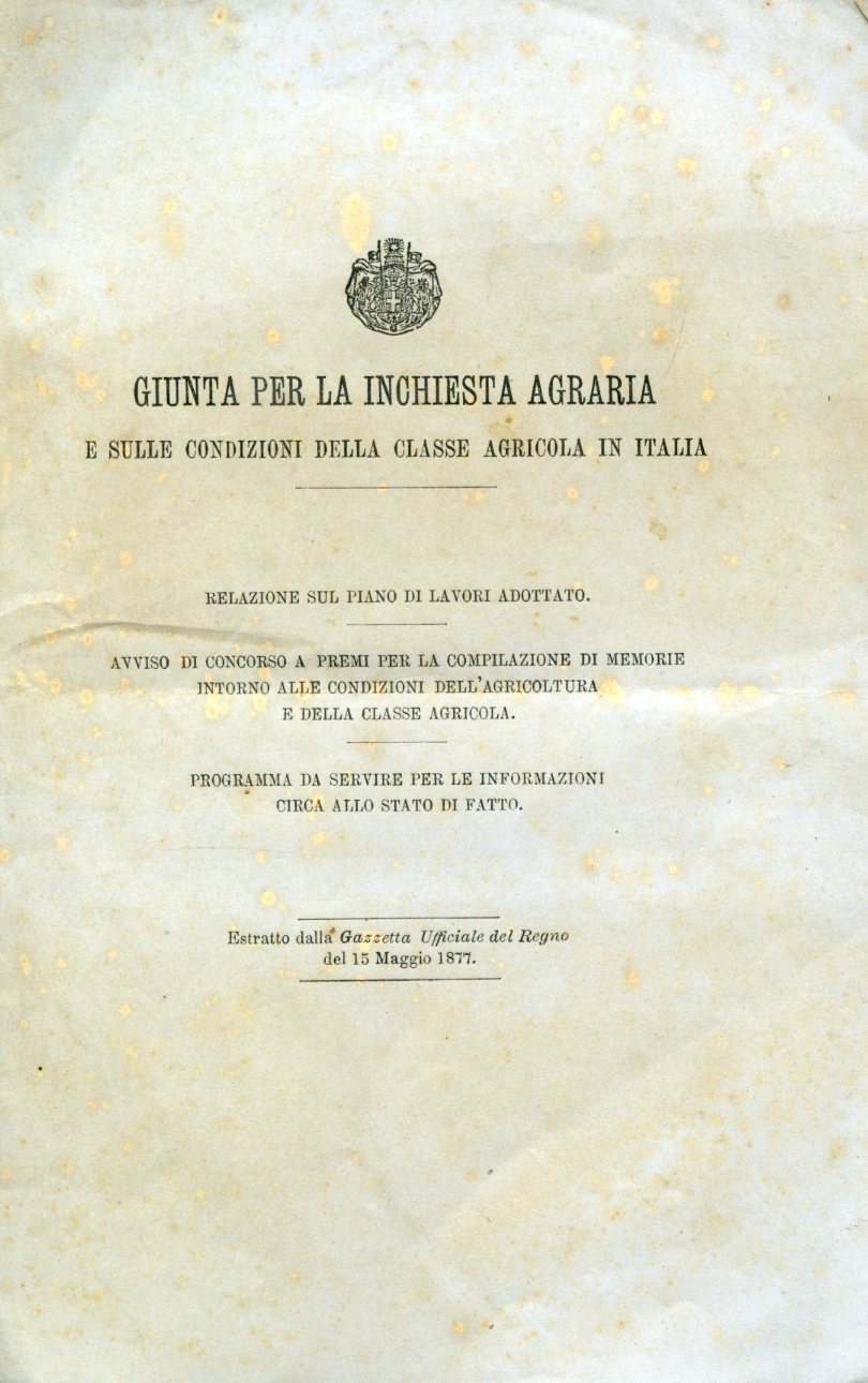 Giunta per la inchiesta agraria e sulle condizioni della classe …