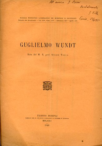 Guglielmo Wundt. Note