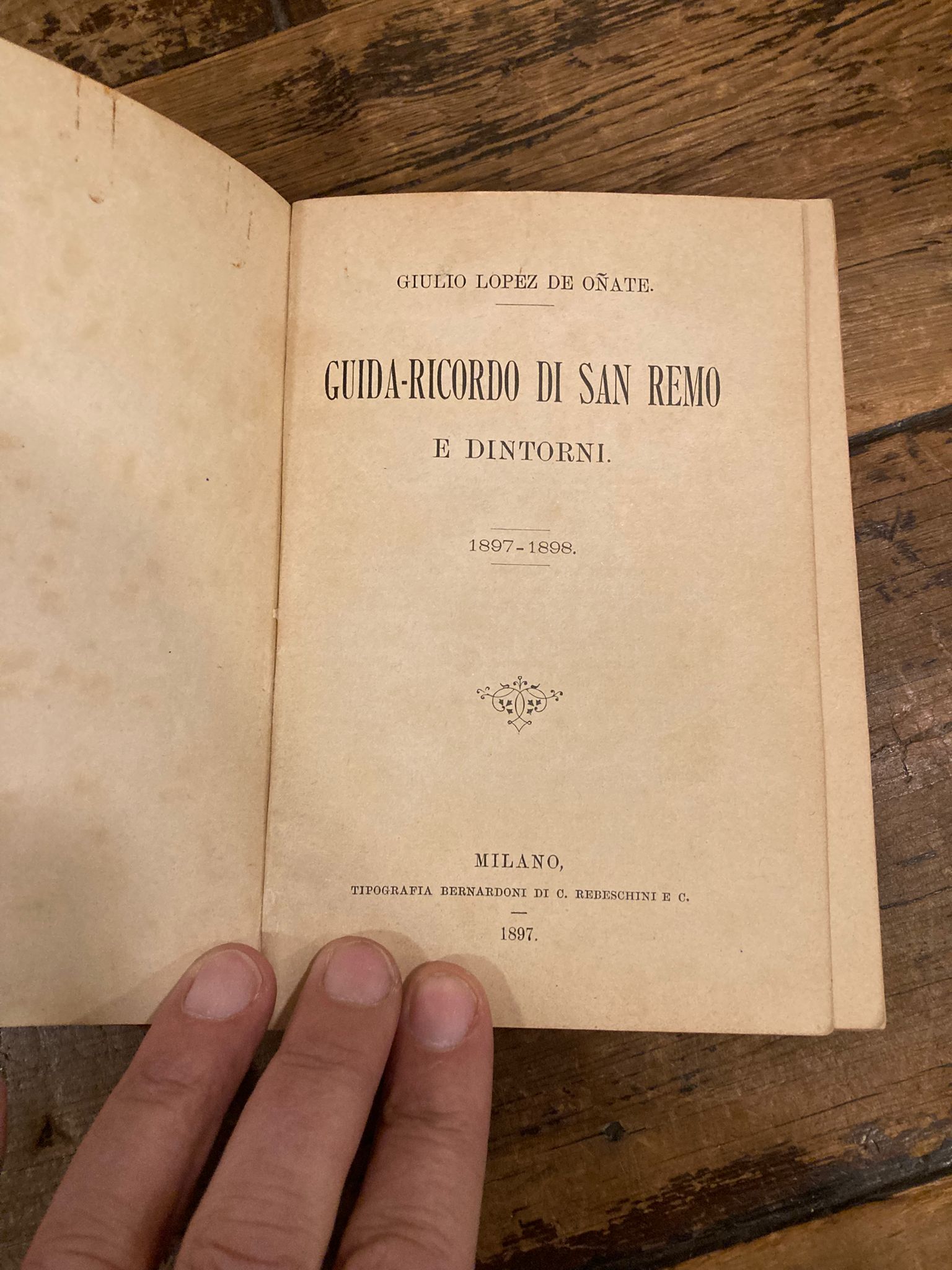 Guida ricordo San Remo e dintorni. 1897-1898
