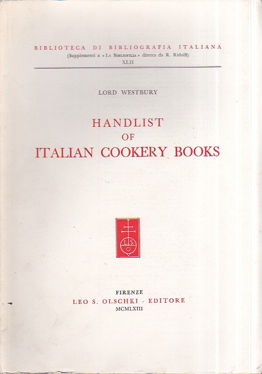 Handlist of italian cookery books