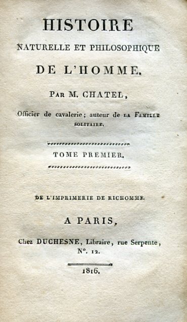 Histoire naturelle et philosophique de l'Homme