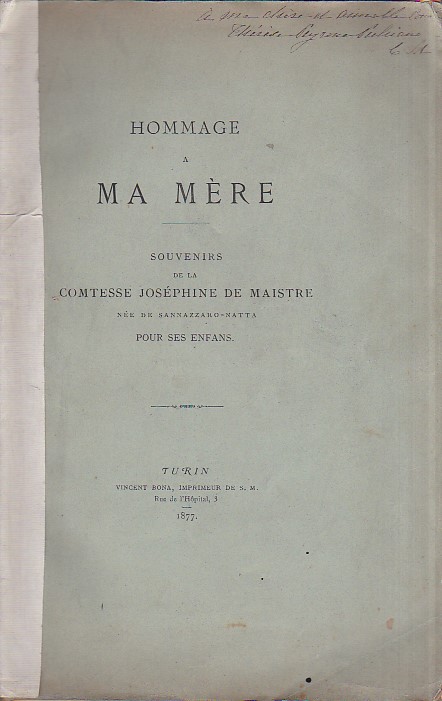 Hommage a ma mère. Souvenirs de la Comtesse Joséphine de …