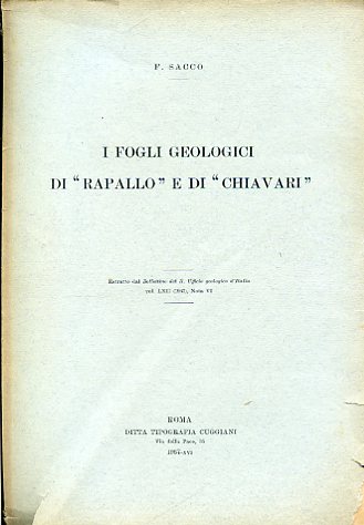 I fogli geologici di 'Rapallo' e di 'Chiavari'. Estratto dal …