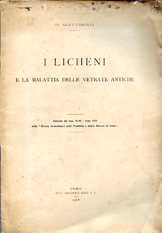 I licheni e la malattia delle vetrate antiche. Estratto dal …