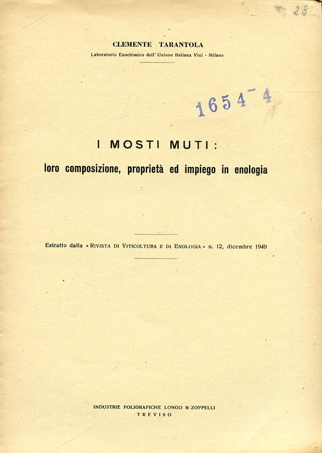 I mosti muti: loro composizione, proprietà ed impiego in enologia. …