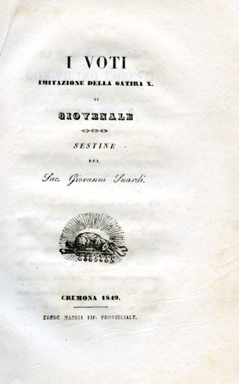 I Voti. Imitazione della Satira X. Sestine