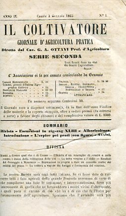 Il Coltivatore. Giornale d'agricoltura pratica. Serie seconda. Anno IX