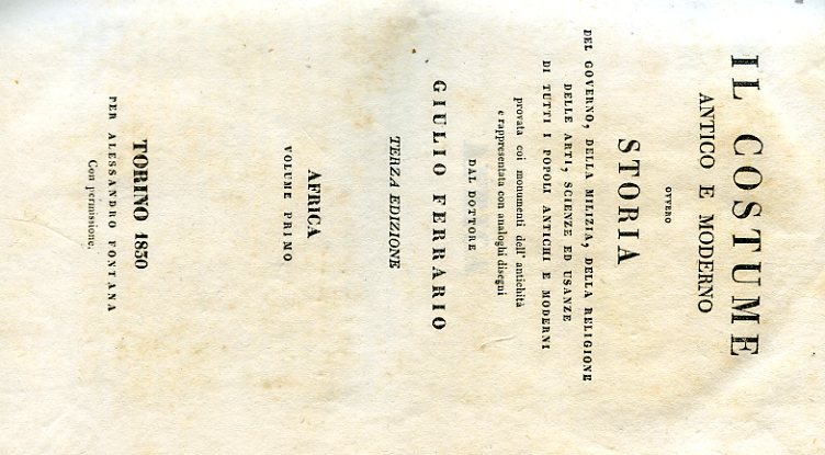 Il Costume antico e moderno ovvero storia del governo, della …