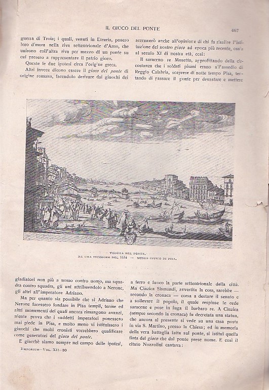 Il Gioco del Ponte. Estratto dall'Emporium. Vol. XII. N. 72, …