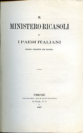 Il Ministero Ricasoli ed i Paesi italiani ancora soggetti all'Austria