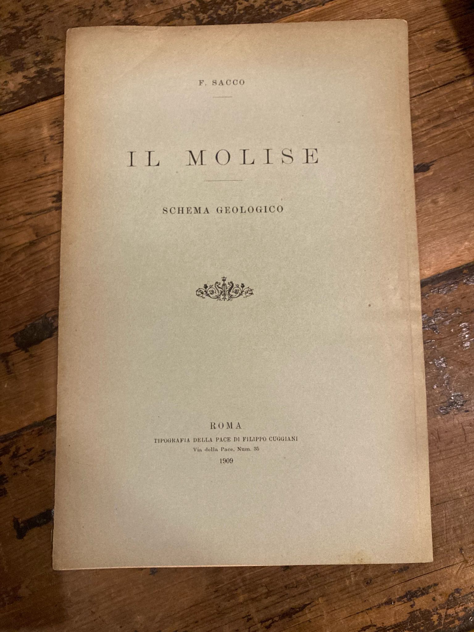 Il Molise. Schema geologico. Estratto dal Bollettino della Società Geologica …