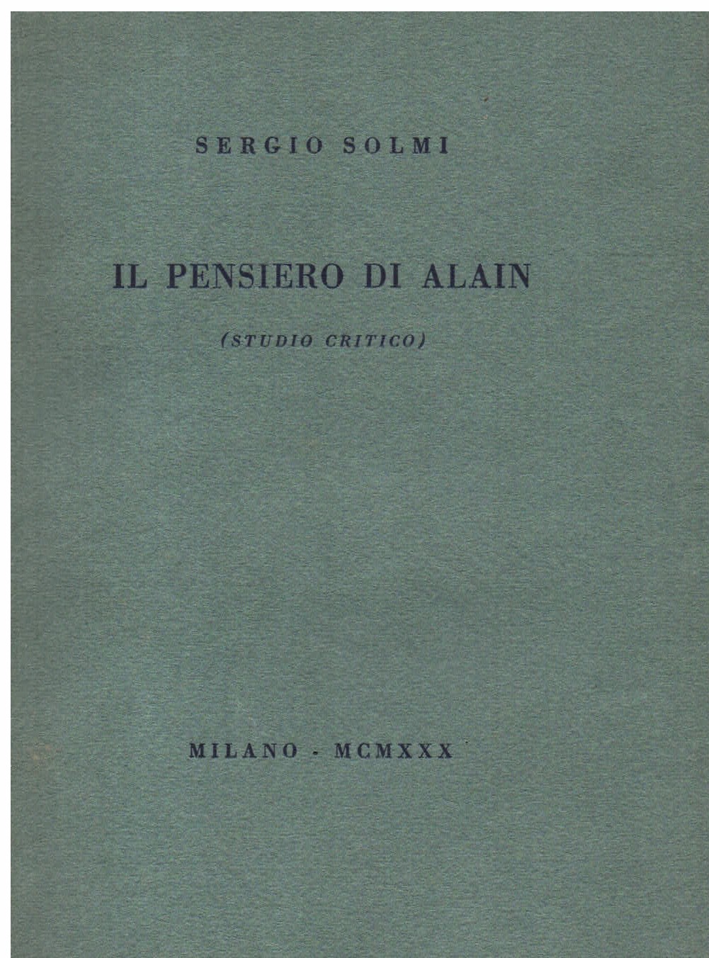 Il pensiero di Alain (studio critico)
