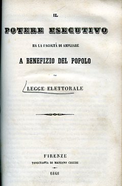 Il potere esecutivo ha la facoltà di ampliare a benefizio …