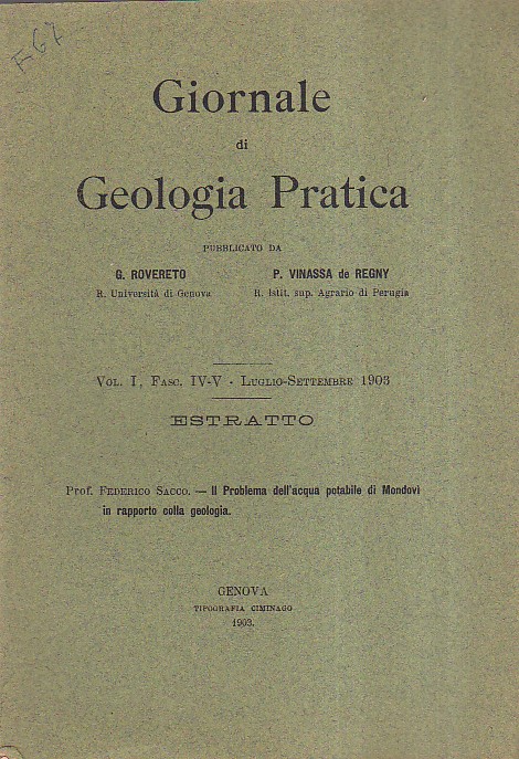 Il Problema dell'acqua potabile di Mondovì in rapporto colla geologia. …