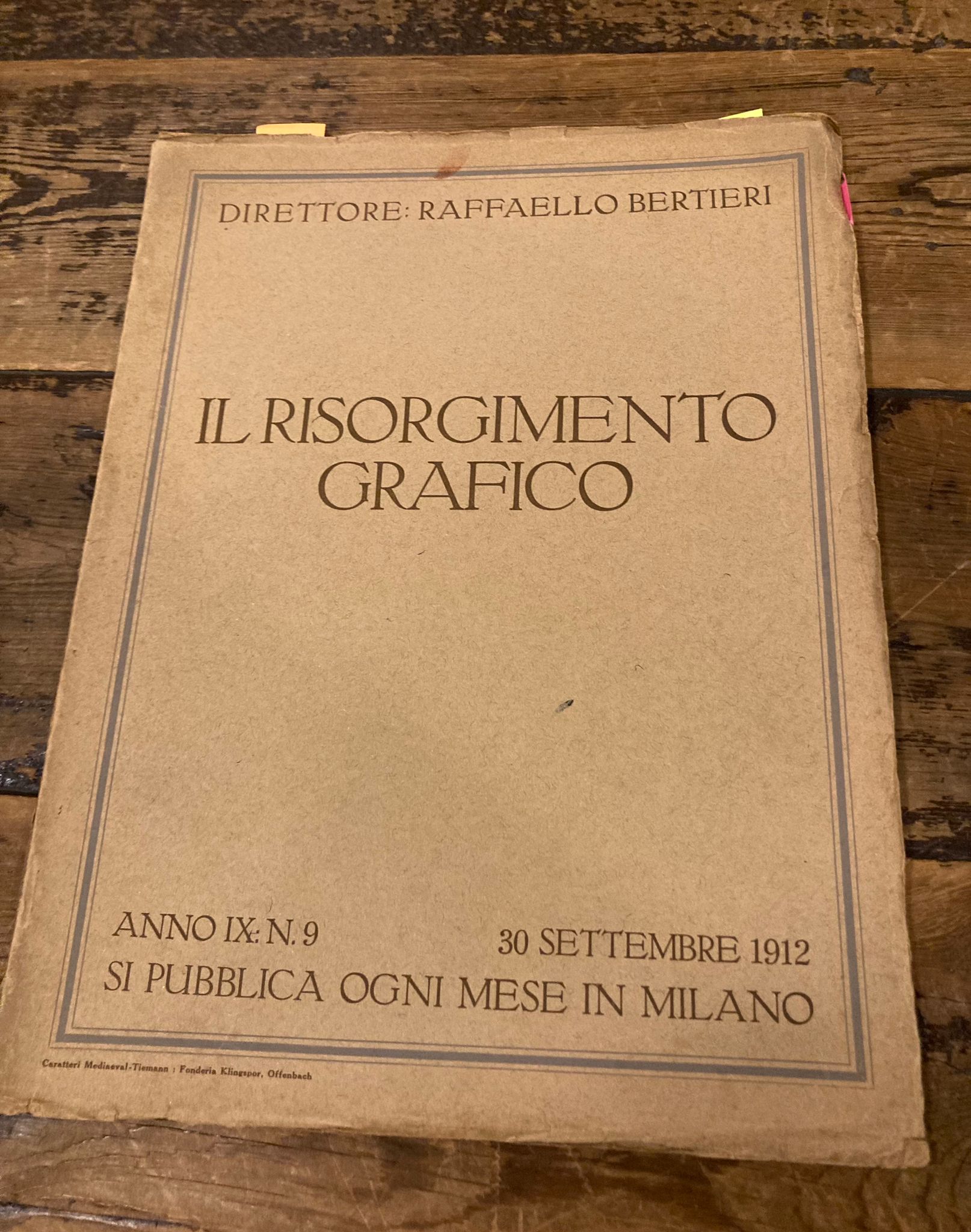 Il Risorgimento Grafico. Rassegna mensile di saggi grafici e scritti …