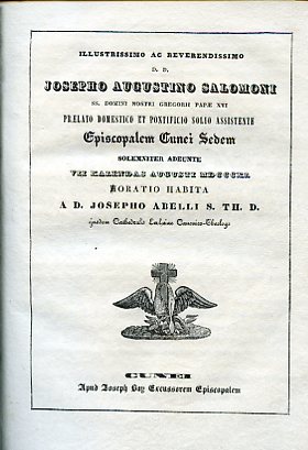 Illustrissimo ac Reverendissimo D.D. Josepho Augustino Salomoni SS. Domini Nostri …