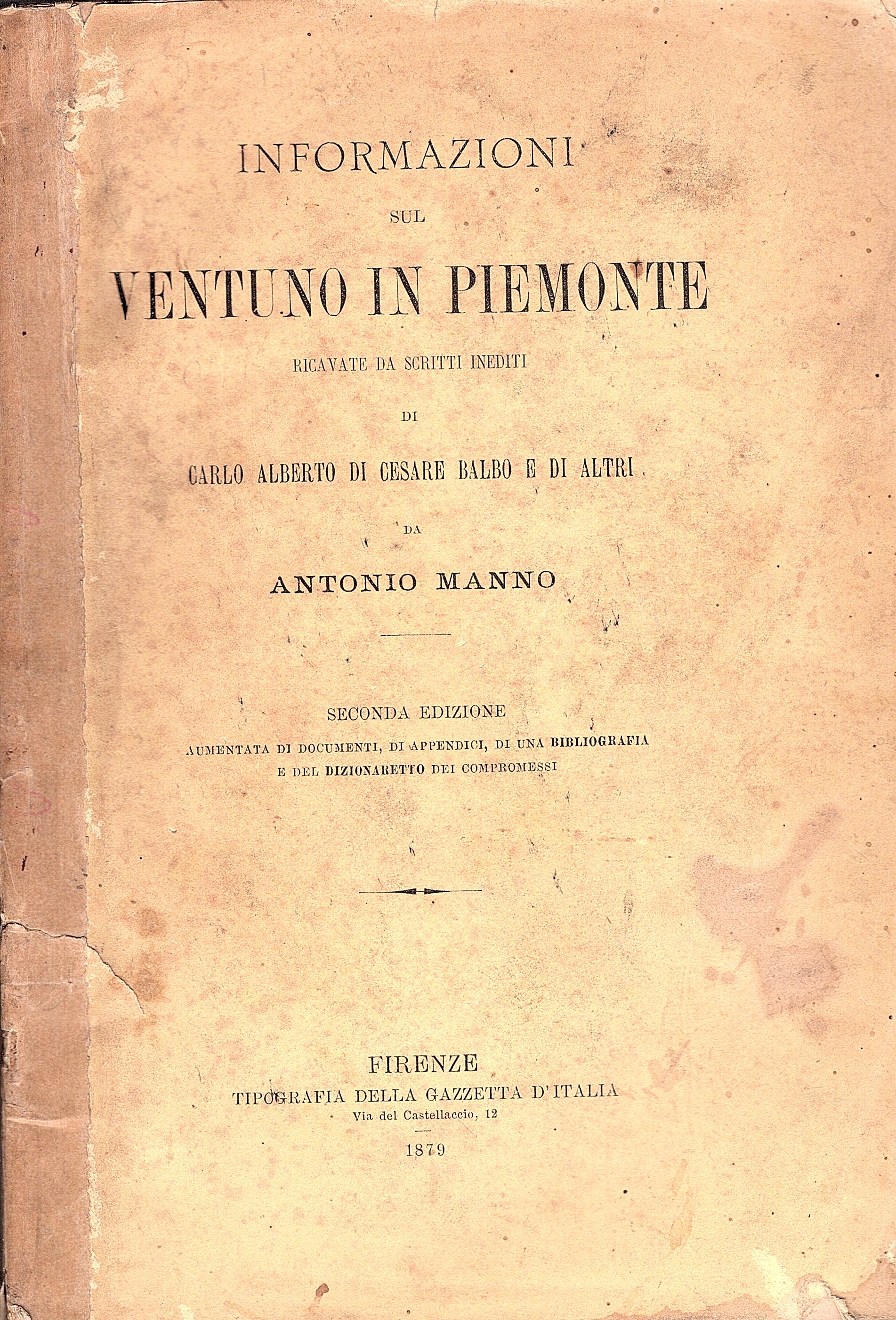 Informazioni sul ventuno in ricavate da scritti inediti di Carlo …