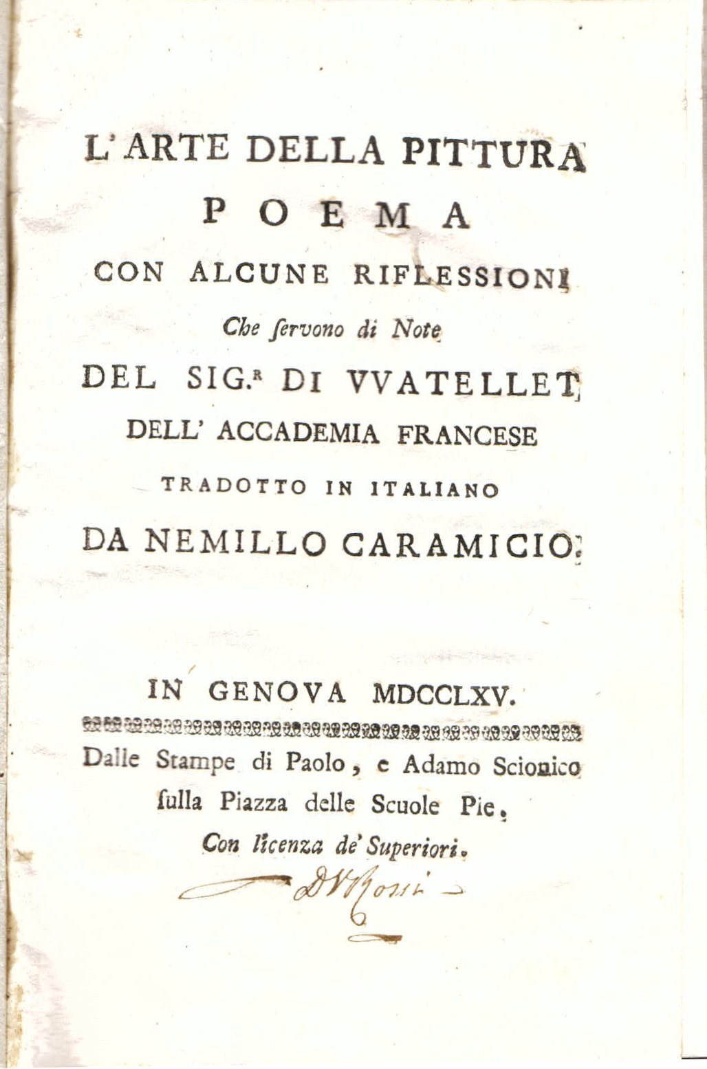 L'arte della pittura. Poema con alcune riflessioni che servono di …