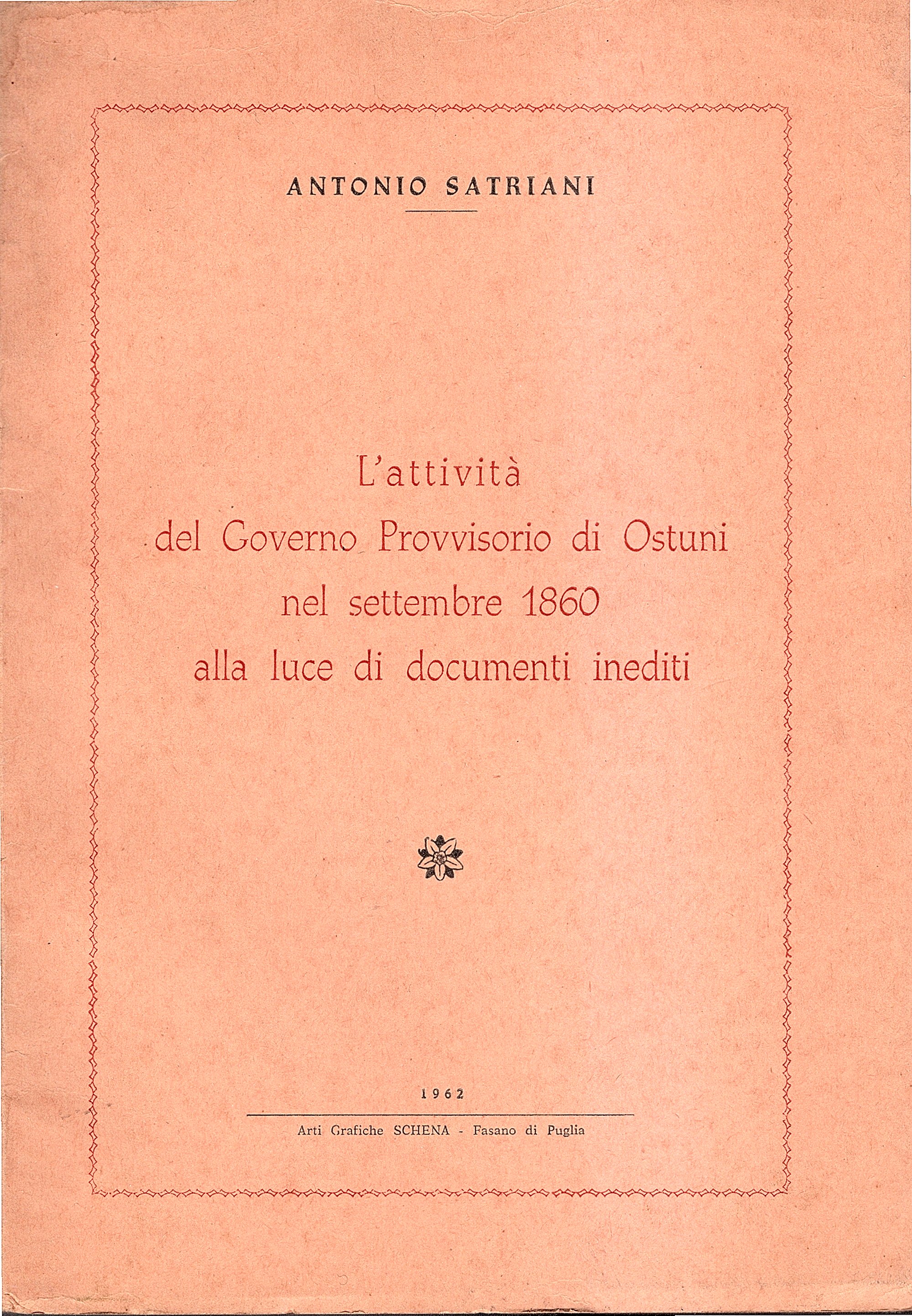 L' attività del Governo Provvisorio di Ostuni nel settembre 1860 …