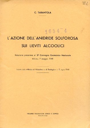 L'azione dell'anidride solforosa sui lieviti alcoolici. Relazione presentata al 3° …