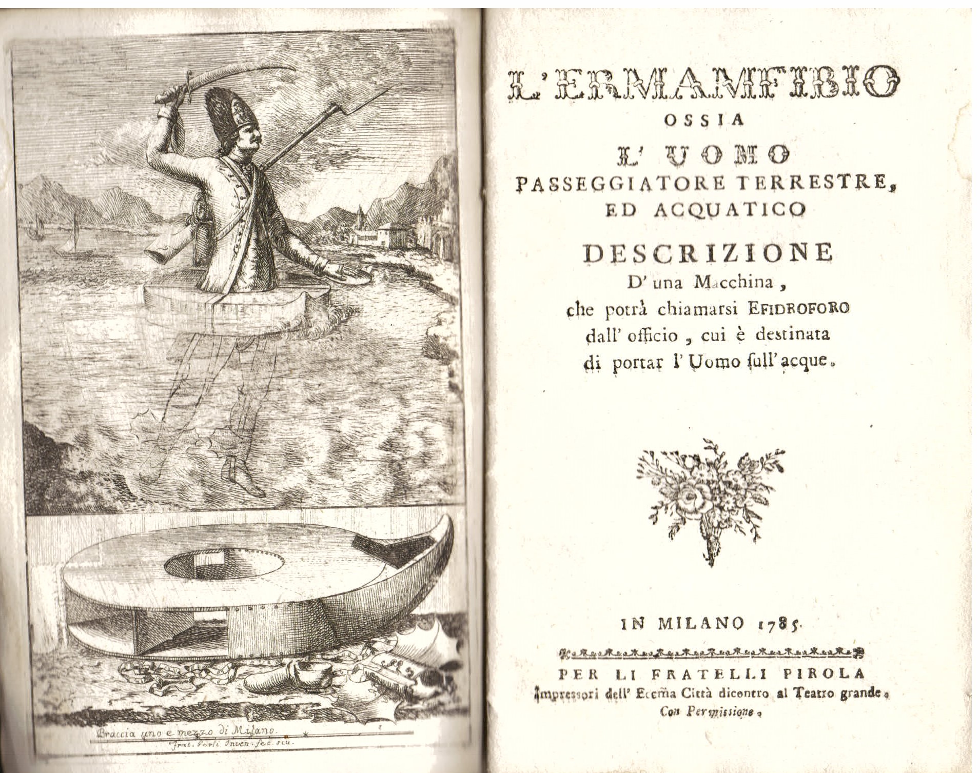 L' Ermamfibio ossia l' uomo passeggiatore terrestre ed acquatico. Descrizione …