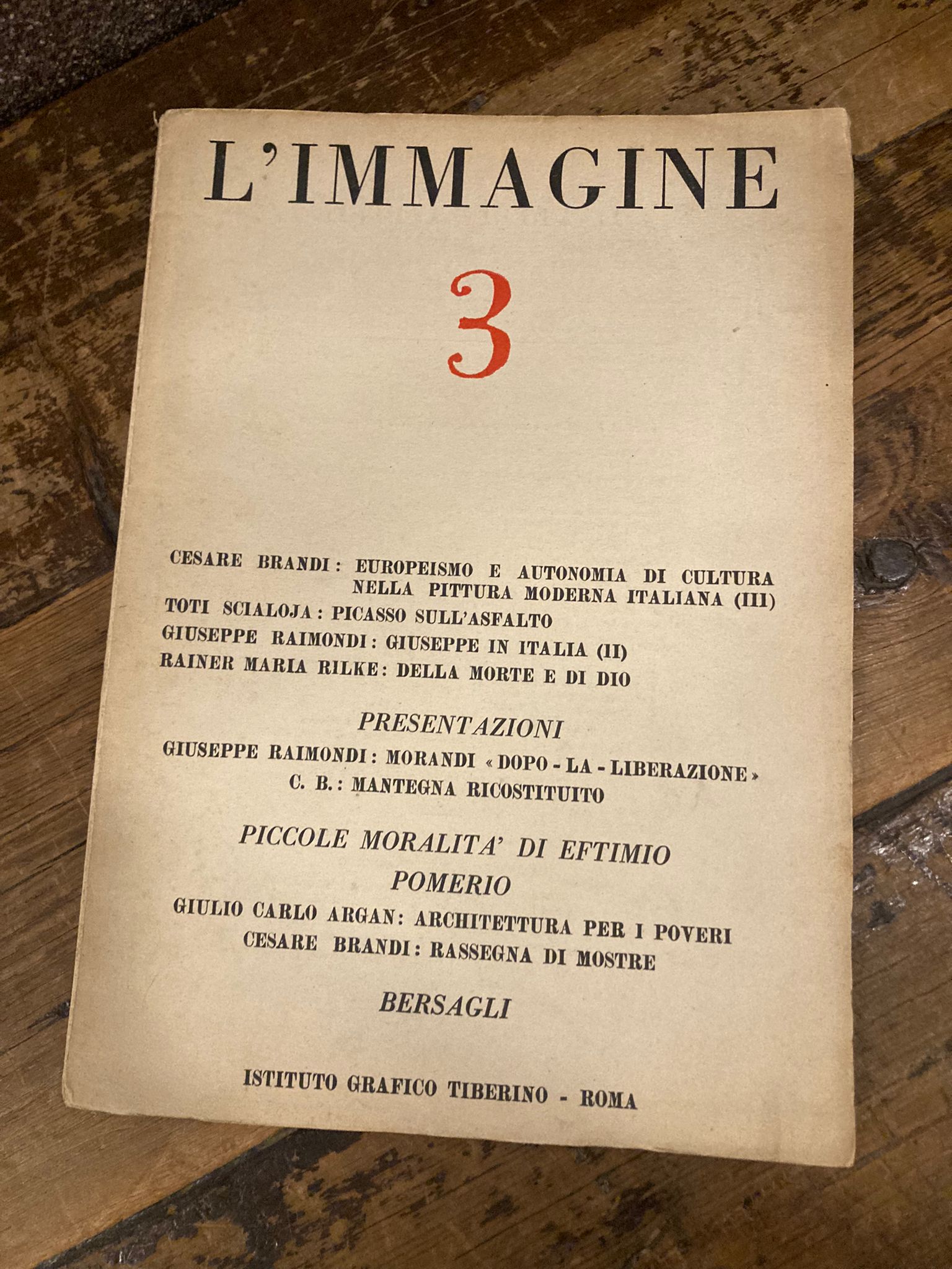 L' Immagine. Anno I, n.° 3, Luglio - Agosto 1947