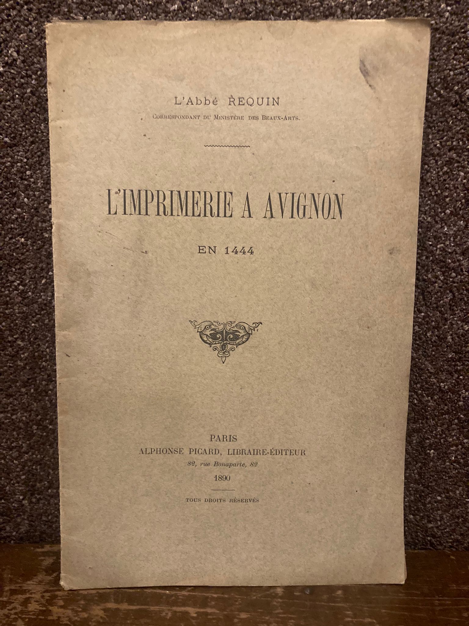 L' Imprimerie a Avignon en 1444