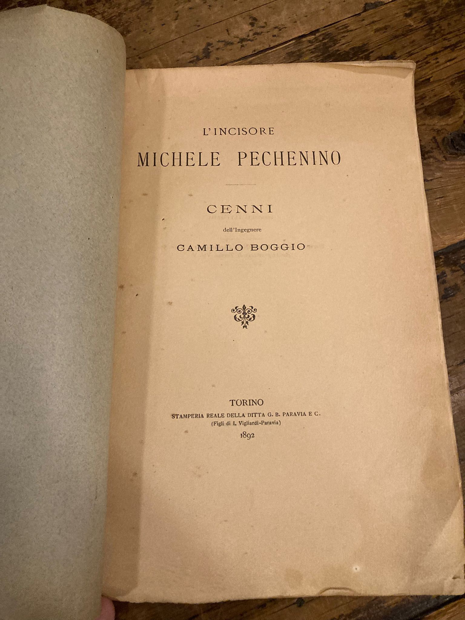 L' incisore Michele Pechenino. Cenni dell' Ingegner Camillo Boggio [Estratto …