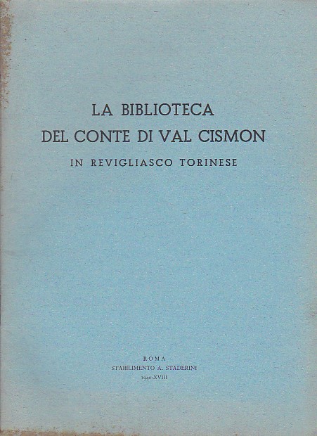 La biblioteca del Conte di Val Cismon in Revigliasco Torinese. …