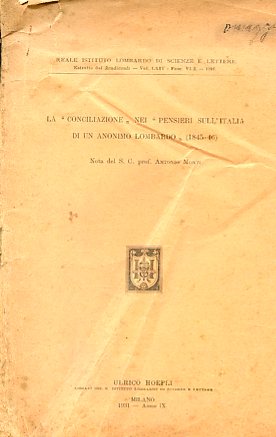 La 'Conciliazione' nei 'Pensieri sull'Italia di un Anonimo Lombardo' (1845 …
